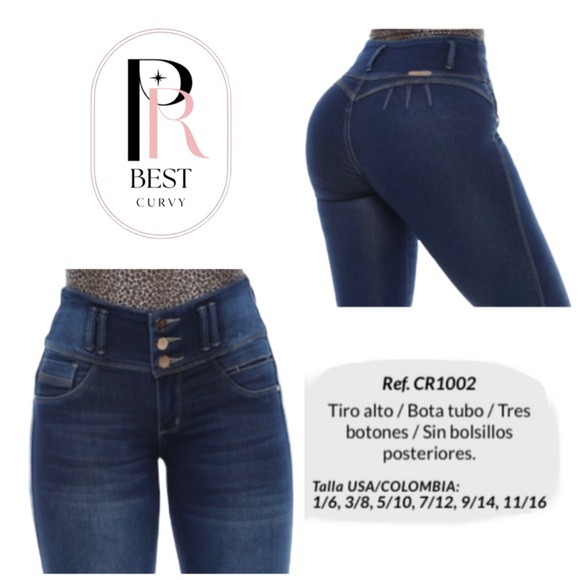 Total Sculpt No-Pocket Jeans Skinny 100% Colombiano Spandex Carou Ref. 1002 - Picture 3 of 5